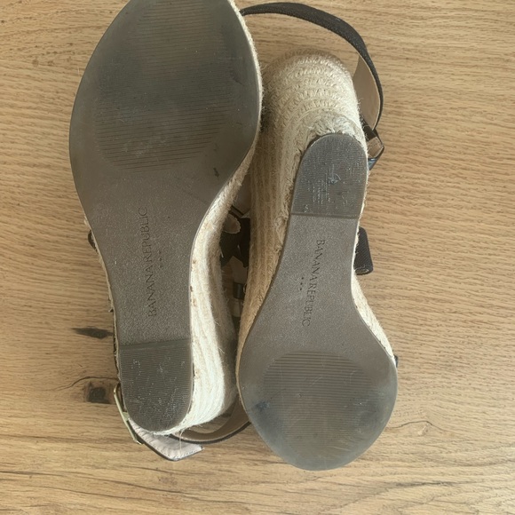 Banana Republic Black Wedge Sandal High Heels 10 Preloved - Picture 6 of 7
